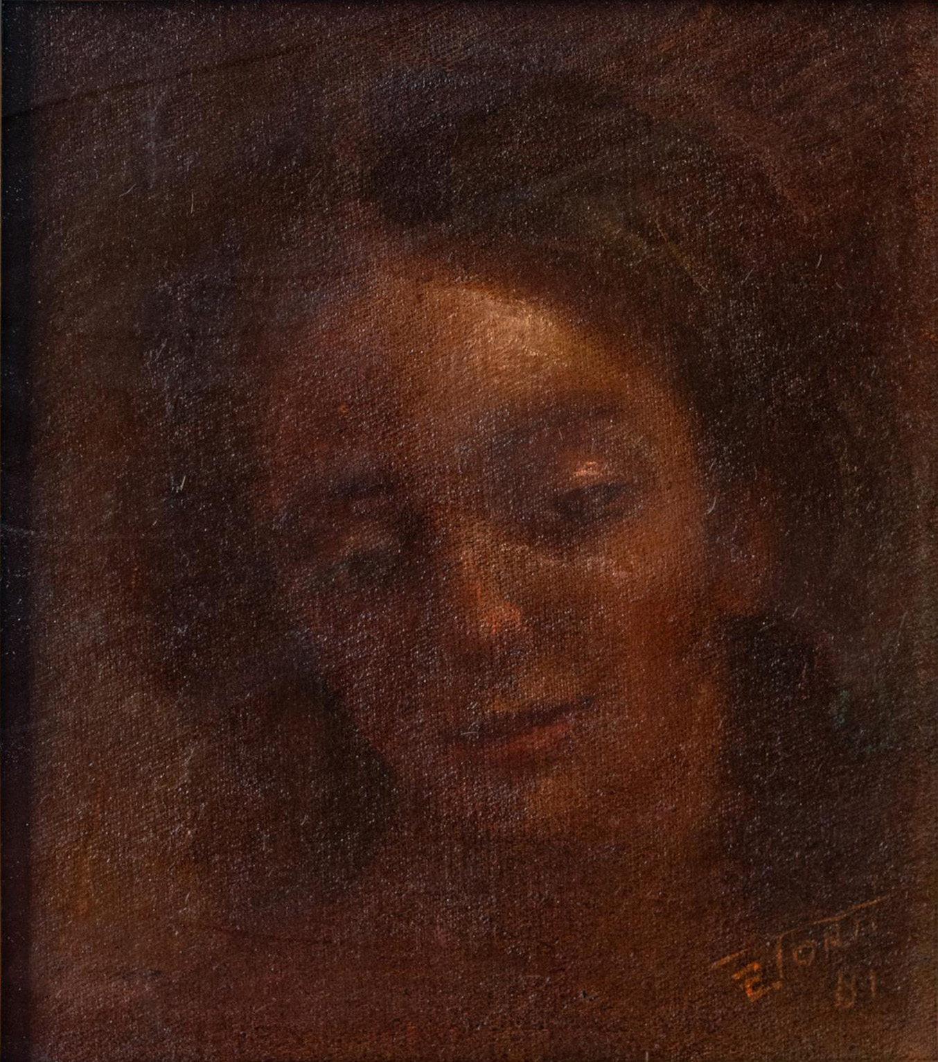 Senza titolo - Torti - olio su tela, 1981, 33x28